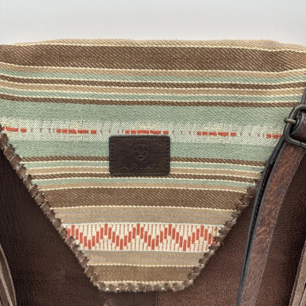 ARIAT Serape Large Tote Purse, Leather Western Bag Leather Straps 12x14